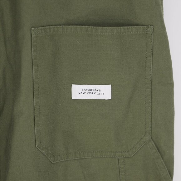 NWT SATURDAYS NYC Men's Sigrid Overalls Cotton Canvas Sage Green Size S - Picture 10 of 14